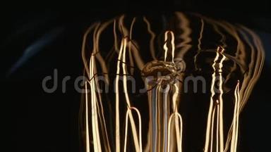 闪烁的茎和燃烧爱迪生灯泡的连线